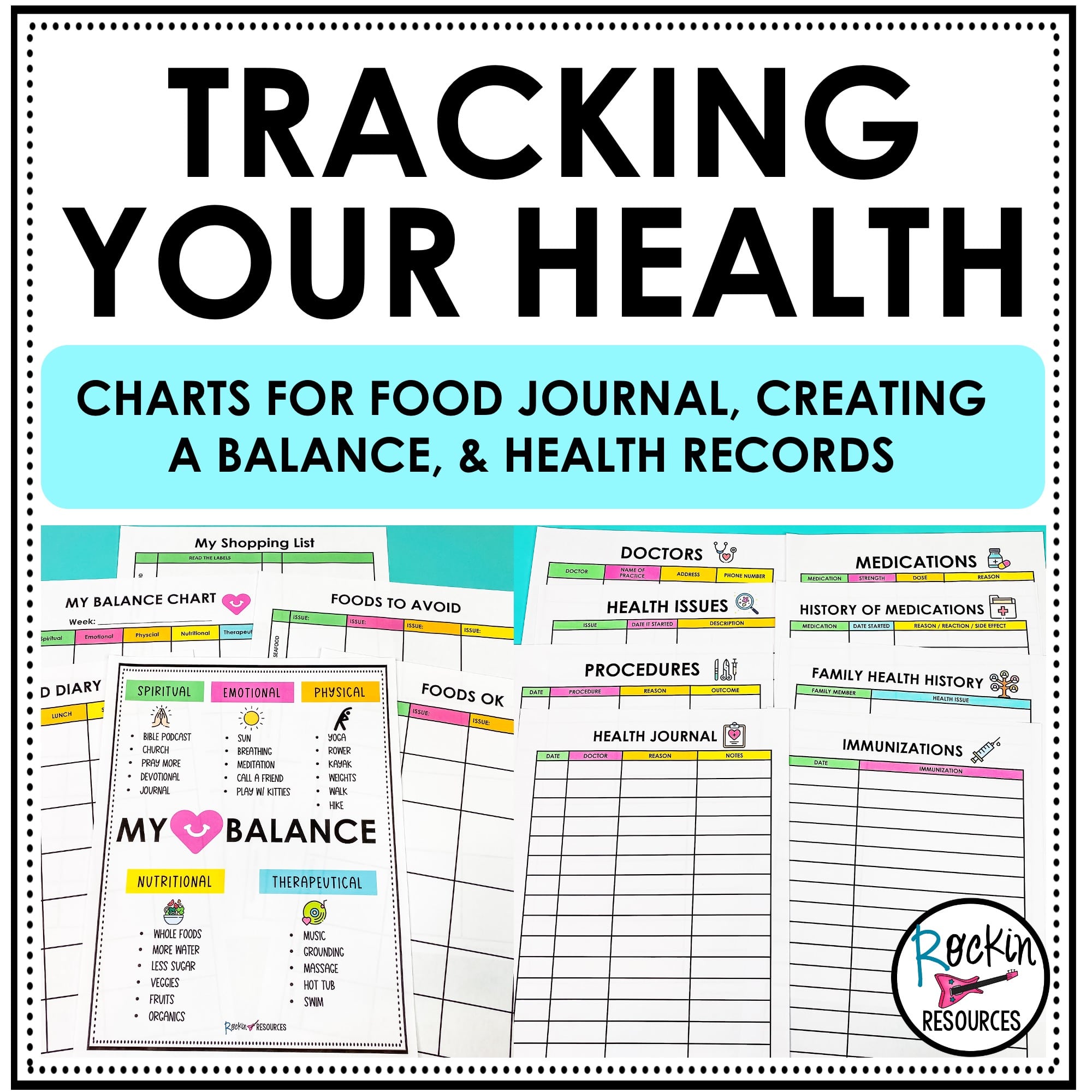 charts-for-tracking-health-food-journal-food-diary-creating-a